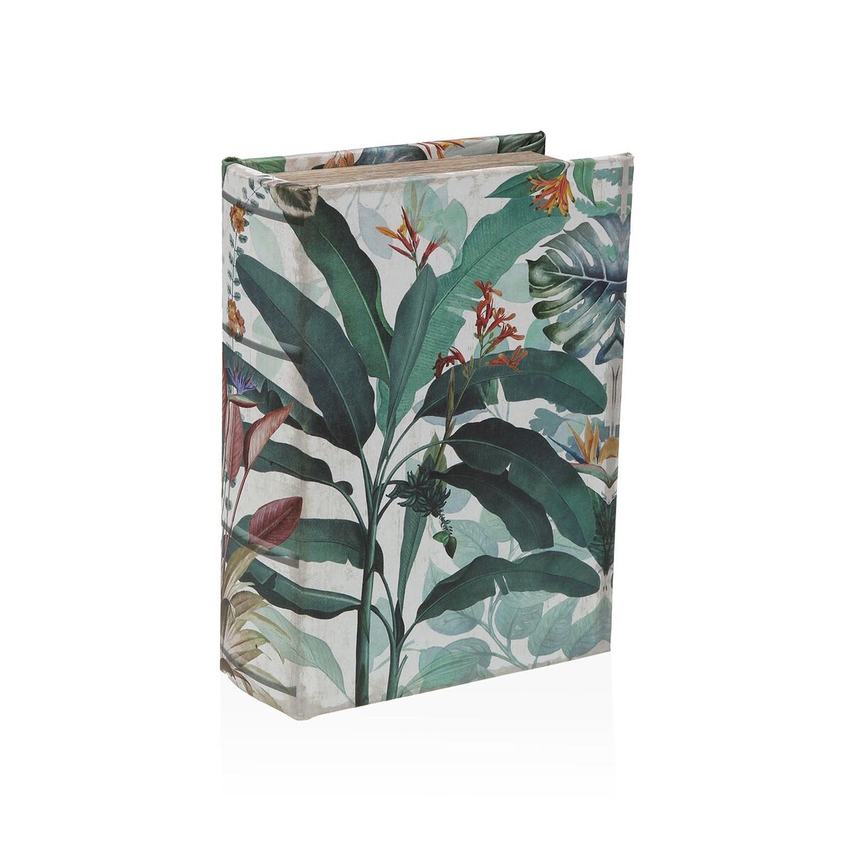 Caja-Joyero Versa Lienzo Madera MDF 7 x 22 x 16 cm Tropical