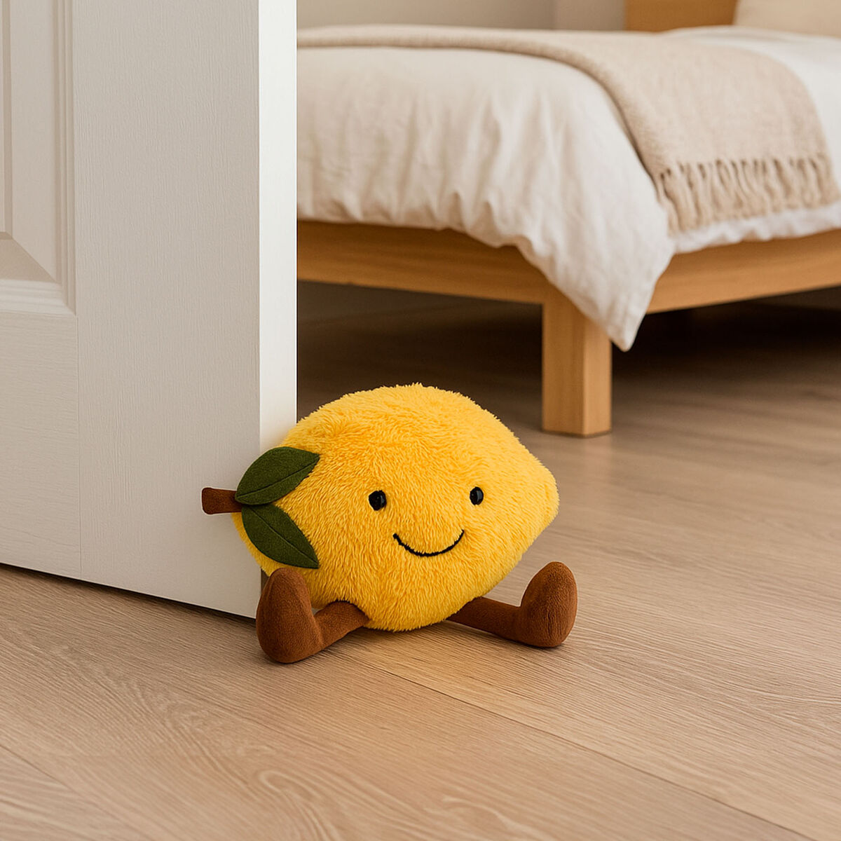 Sujetador de puerta Versa Poliéster Textil 20 X 13 X 23 CM Limón