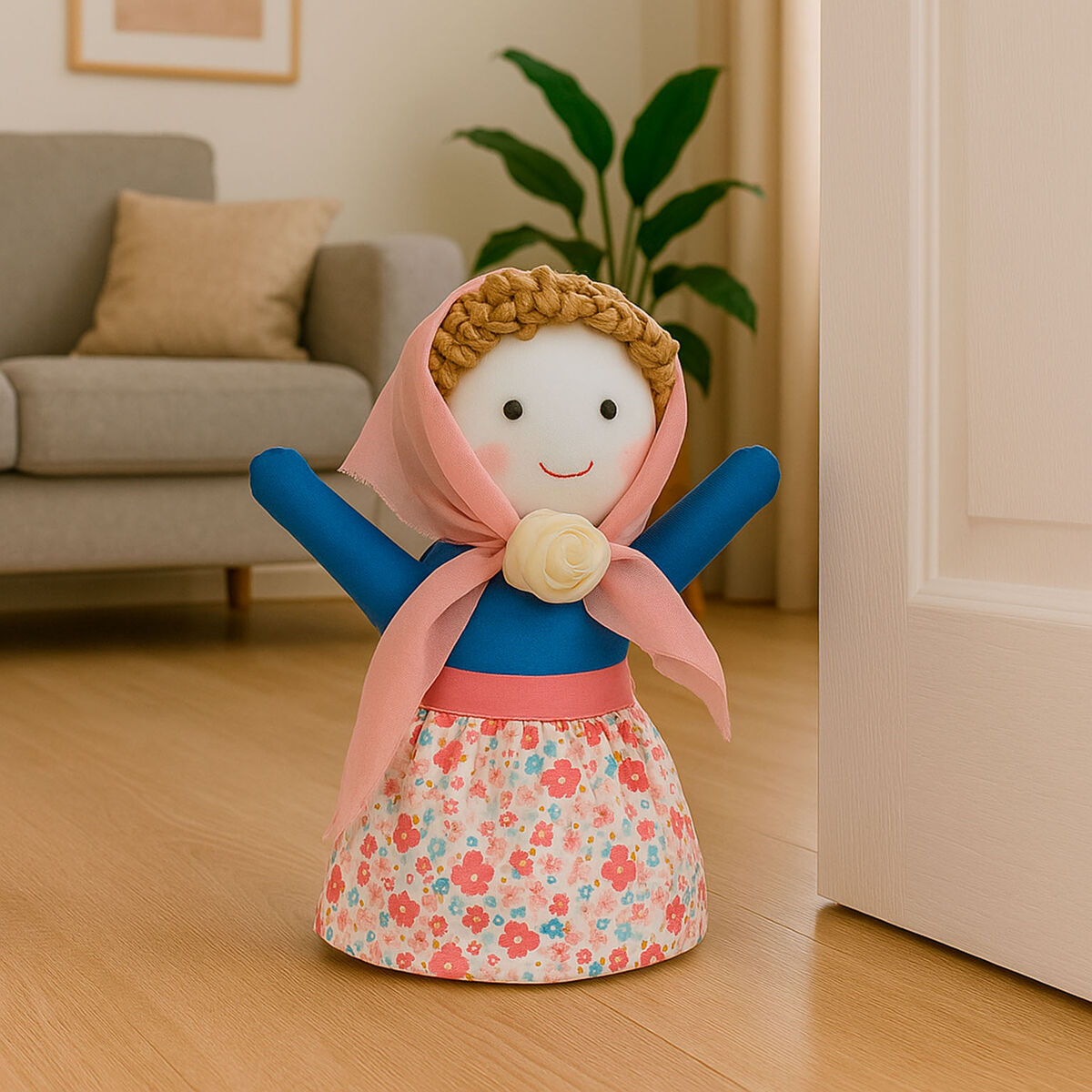 Sujetador de puerta Versa MARIJAIA Algodón Textil 13 x 30 x 24 cm