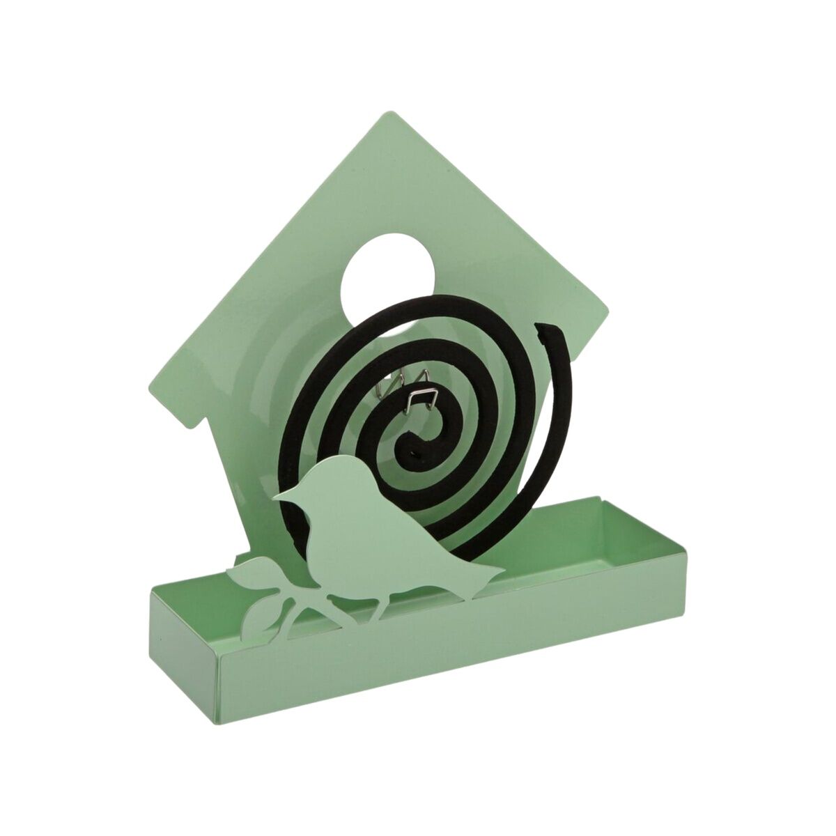 Soporte para espirales antimosquitos Versa Verde Metal 5 x 17 x 17 cm Pájaro