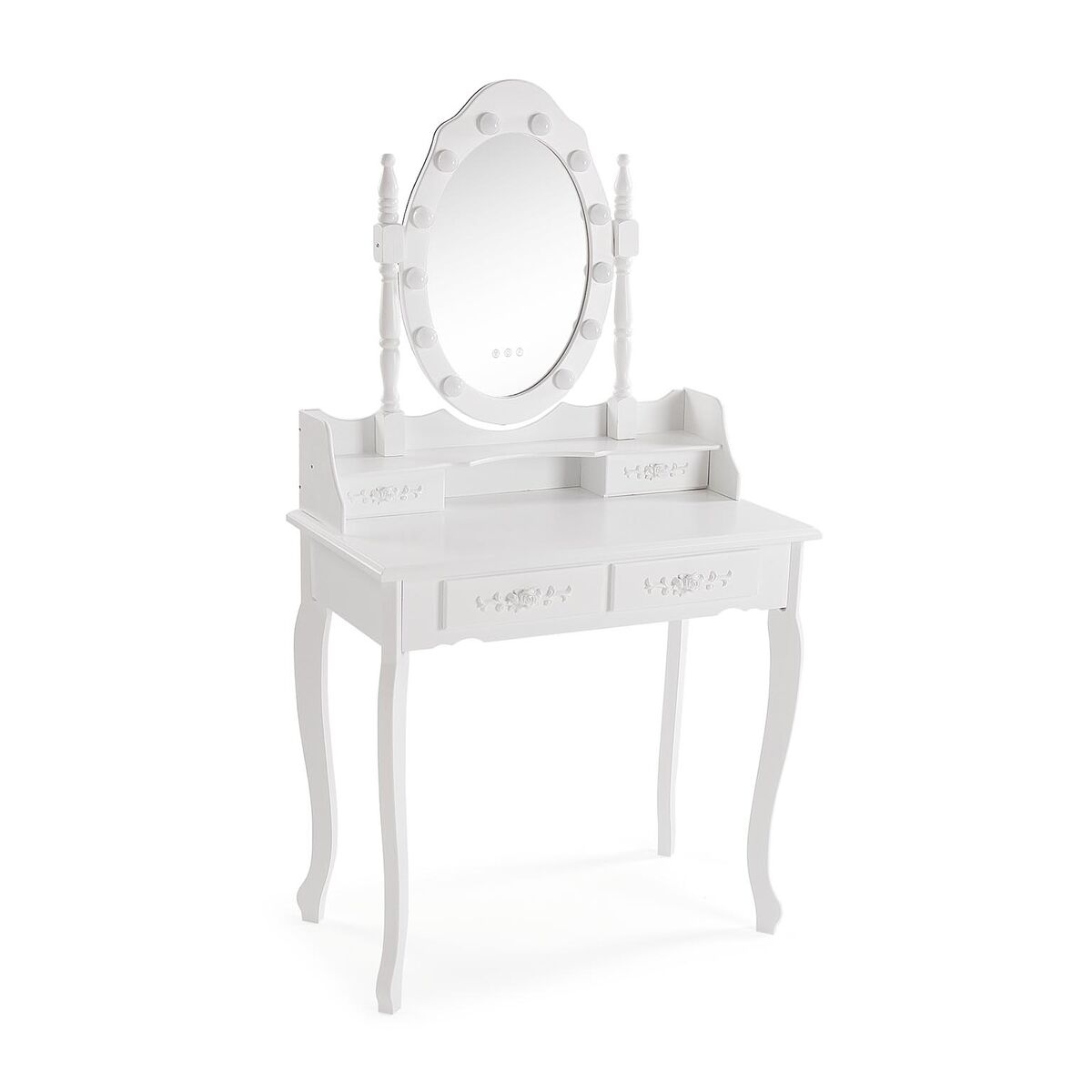 Tocador Versa Blanco Madera Cristal Madera MDF 40 x 146 x 75 cm