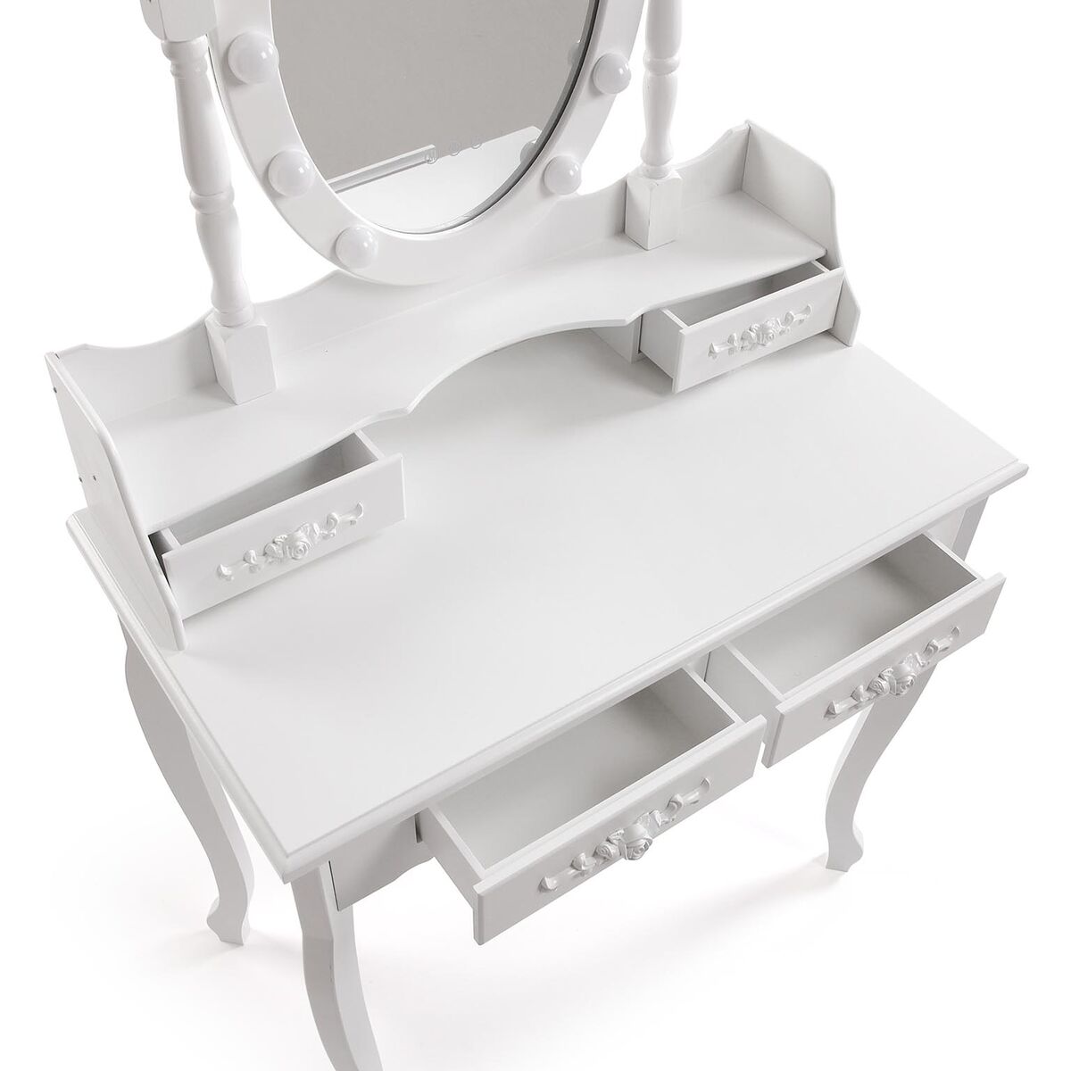 Tocador Versa Blanco Madera Cristal Madera MDF 40 x 146 x 75 cm