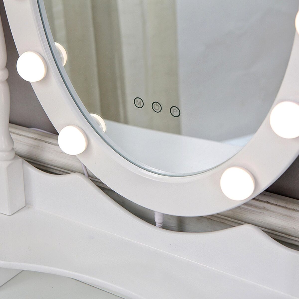 Tocador Versa Blanco Madera Cristal Madera MDF 40 X 144 X 90 CM