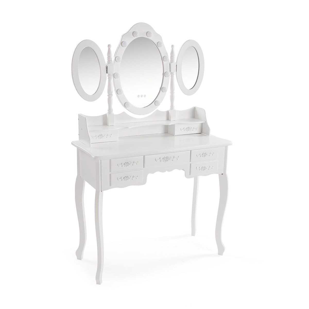 Tocador Versa Blanco Madera Cristal Madera MDF 40 X 144 X 90 CM