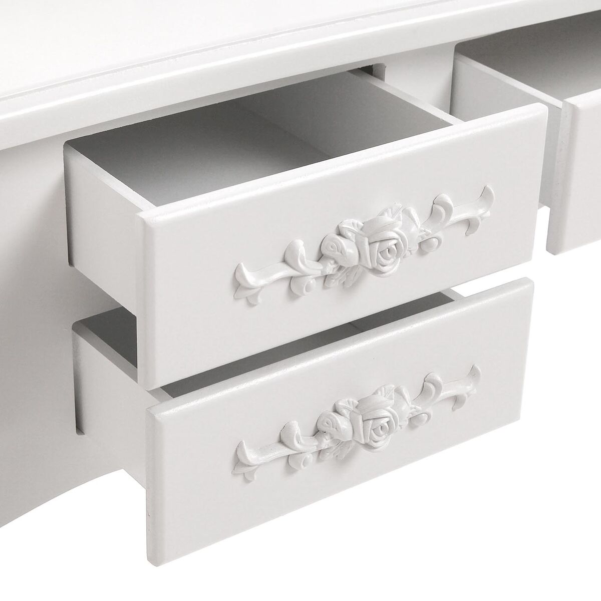 Tocador Versa Blanco Madera Cristal Madera MDF 40 X 144 X 90 CM