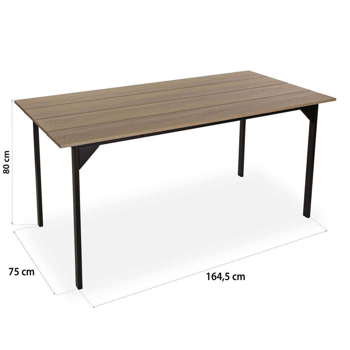 Mesa de Comedor Versa Collins Metal Melamina Madera MDF 75 x 80 x 164,5 cm