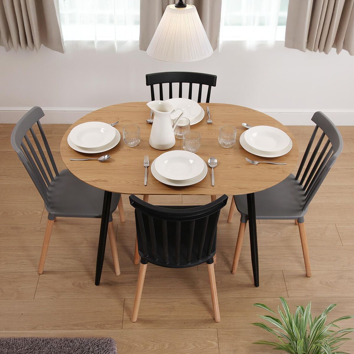 Mesa de Comedor Versa DOINYO  Negro Metal Madera MDF 80 x 75 x 160 cm