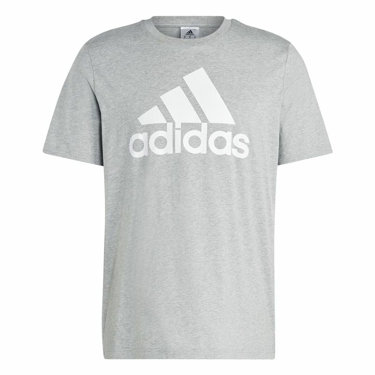 Camiseta de Manga Corta Hombre Adidas Essentials Single Big Logo Gris Gris claro