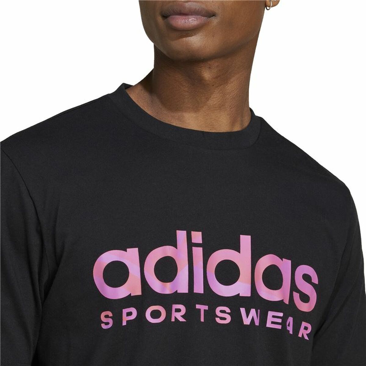 Camiseta de Manga Corta Hombre Adidas House Of Tiro Summer Linear Graphic Negro