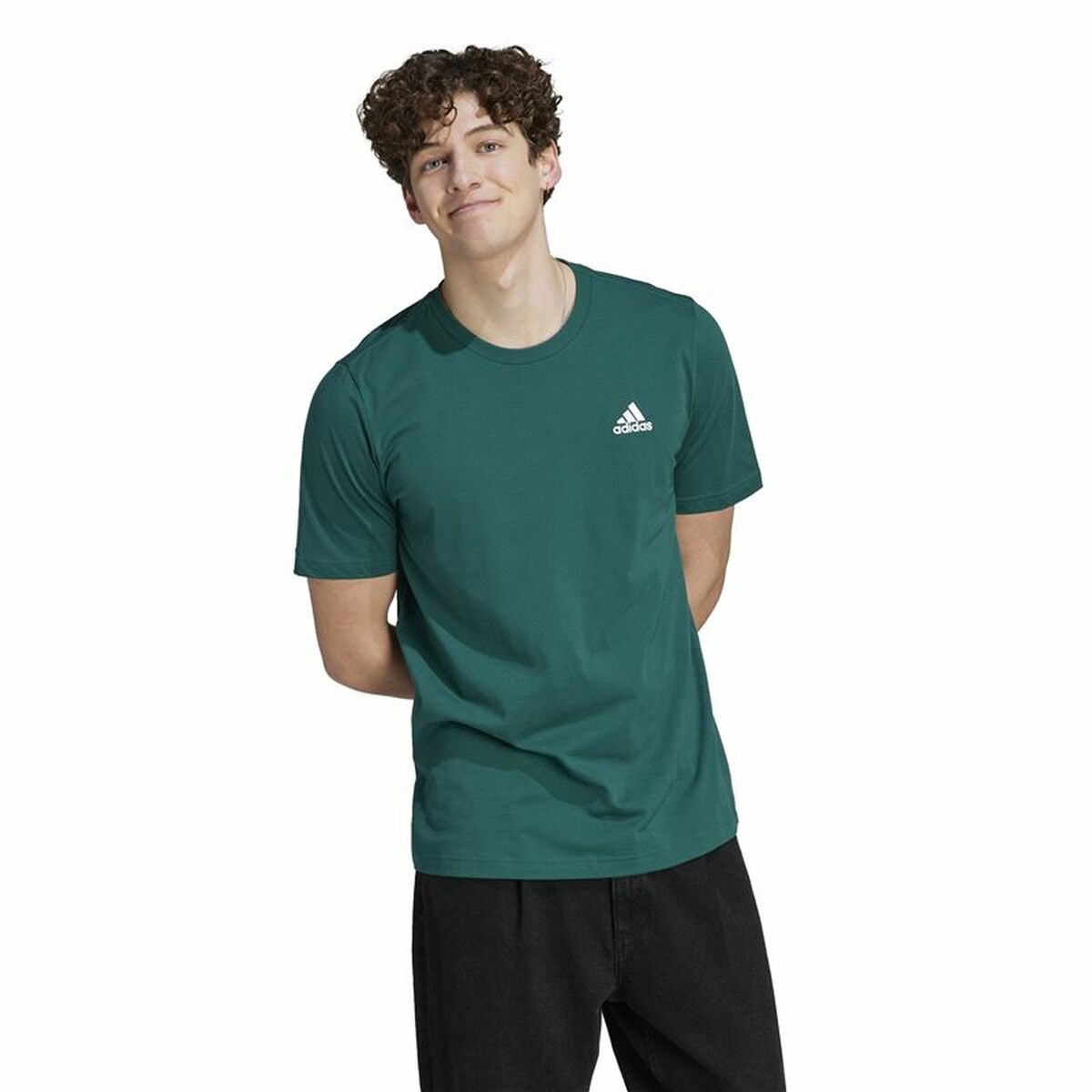 Camiseta de Manga Corta Hombre Adidas Sl Sj Verde
