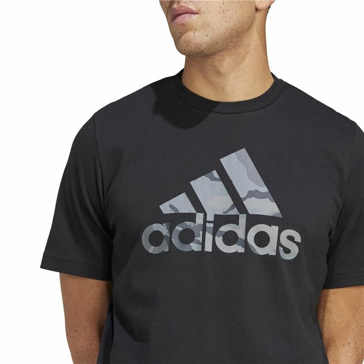 Camiseta de Manga Corta Hombre Adidas Camo G 1 Negro