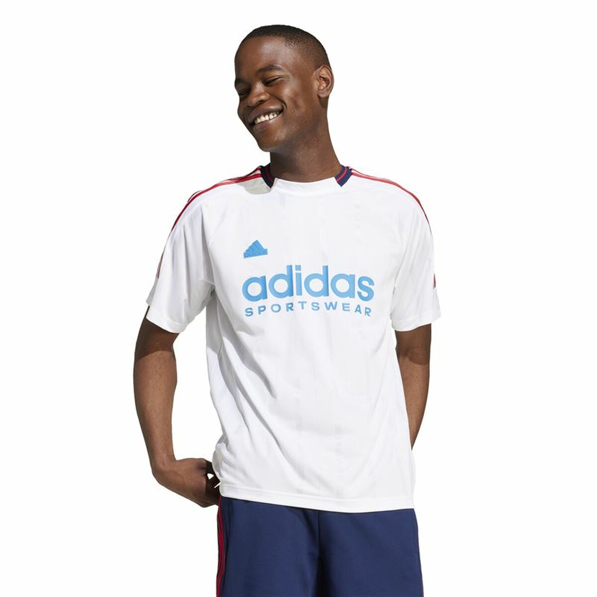 Camiseta de Manga Corta Hombre Adidas Tiro Nations Pack Blanco