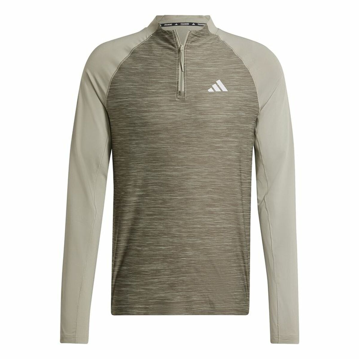 Camiseta de Manga Larga Hombre Adidas Gym+ 3 Bandas 1/4Zip Marrón