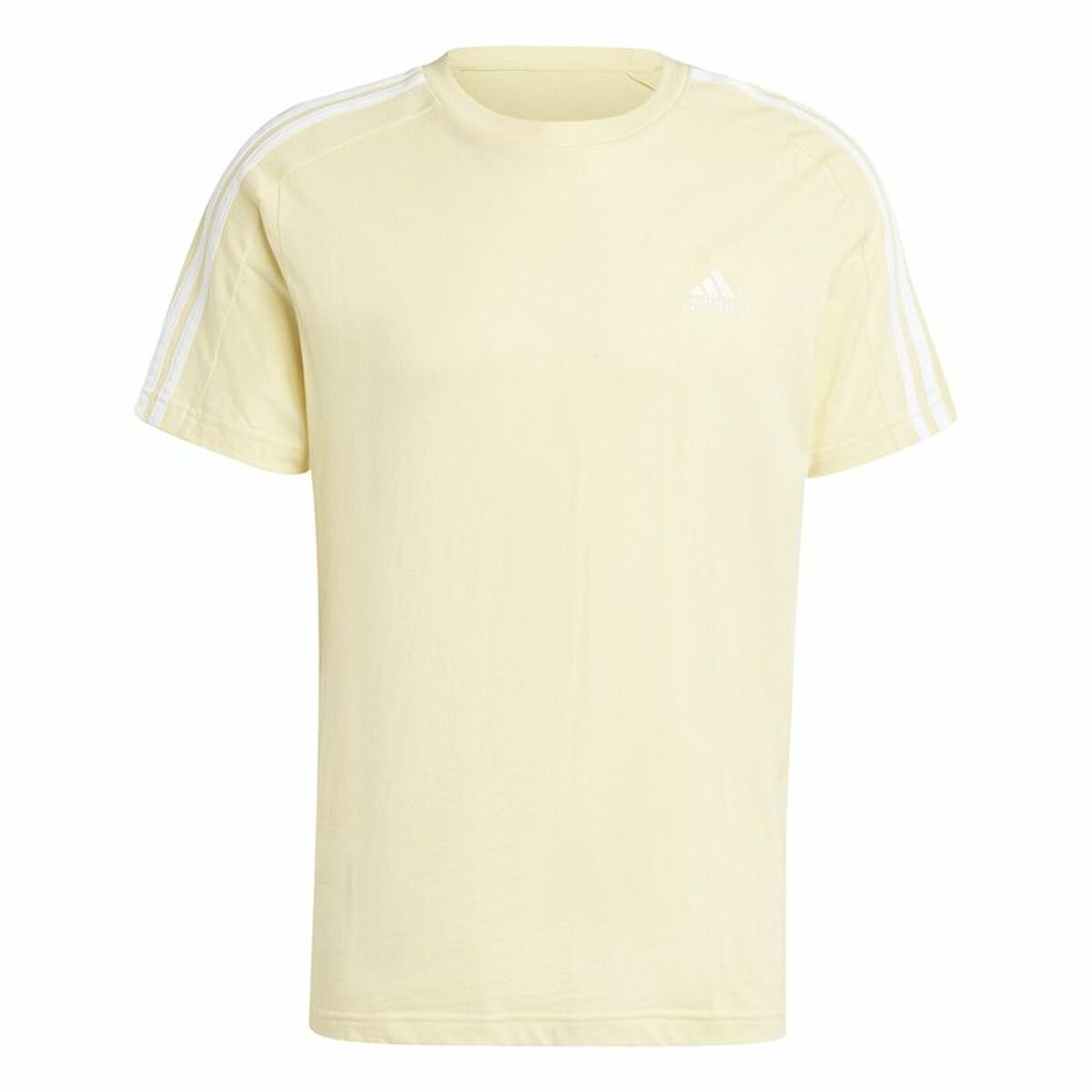 Camiseta de Manga Corta Hombre Adidas Essentials Single Jersey 3-Stripes Amarillo