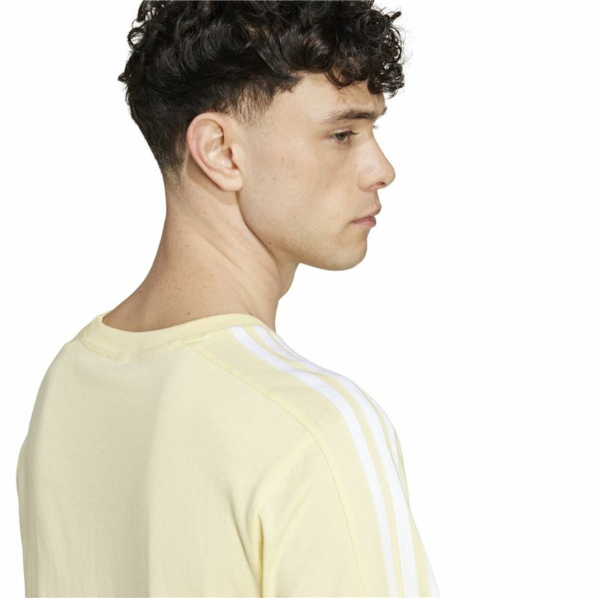 Camiseta de Manga Corta Hombre Adidas Essentials Single Jersey 3-Stripes Amarillo