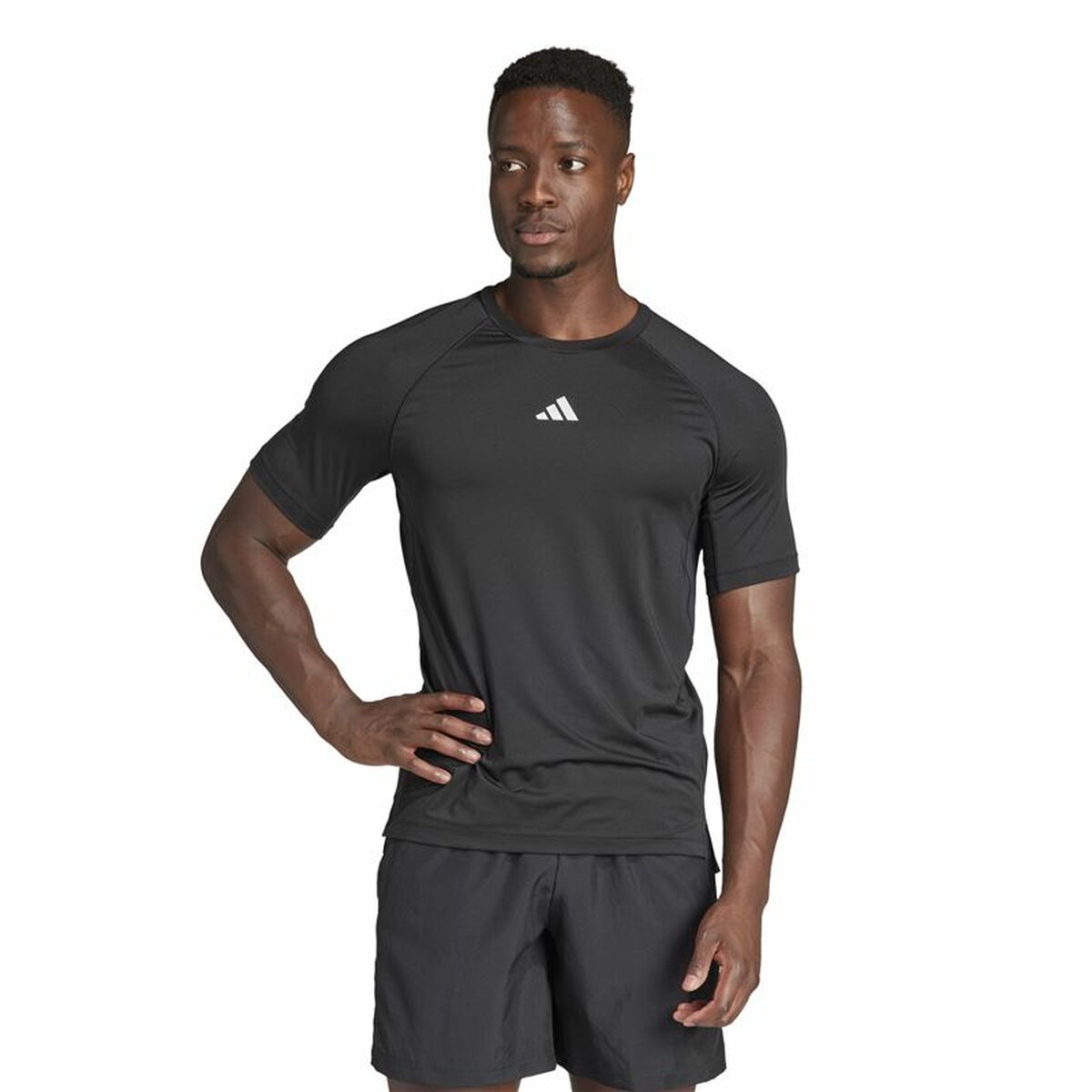 Camiseta de Manga Corta Hombre Adidas Essentials Gym+ Negro