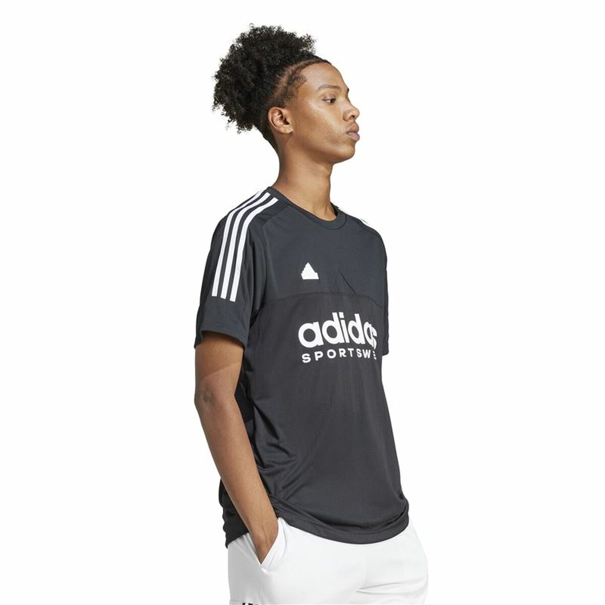 Camiseta de Manga Corta Hombre Adidas Tiro Q1 Negro