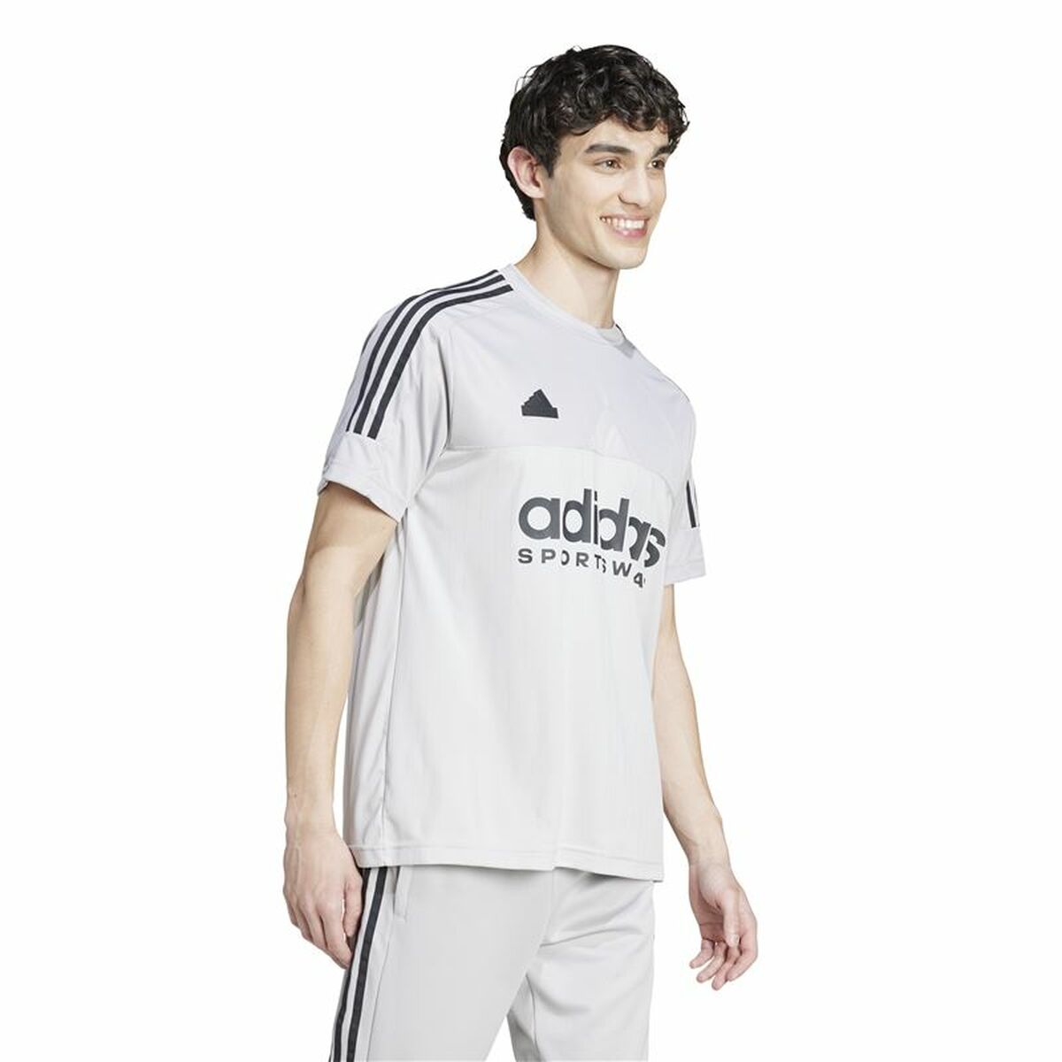 Camiseta de Manga Corta Hombre Adidas Tiro Gris