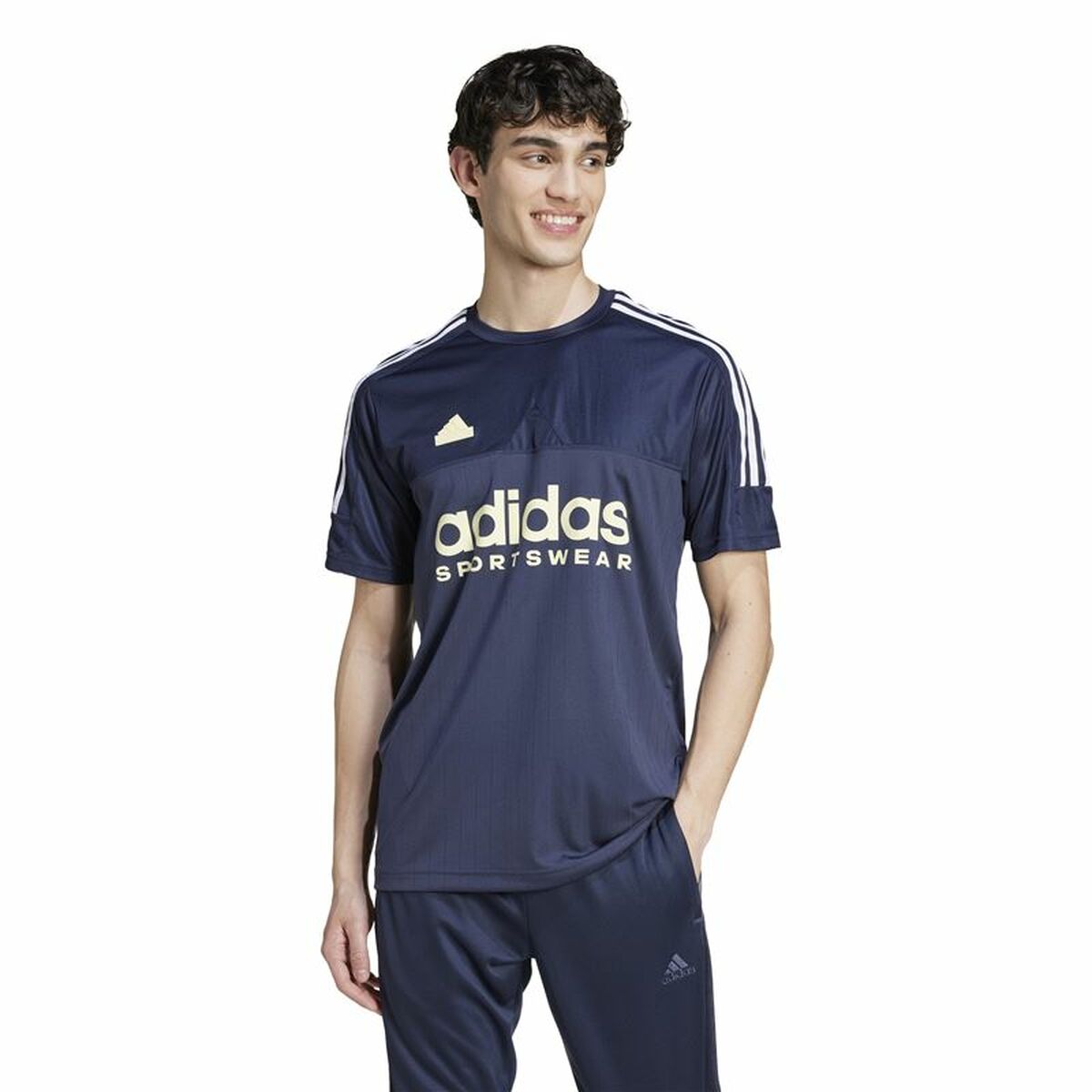 Camiseta de Manga Corta Hombre Adidas Tiro Azul