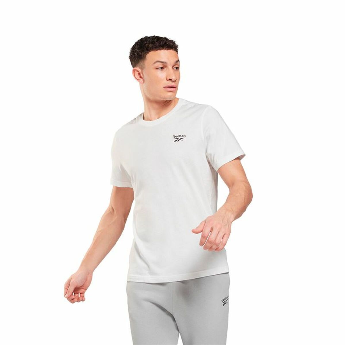 Camiseta de Manga Corta Hombre Reebok Identity Left Chest Logo Blanco