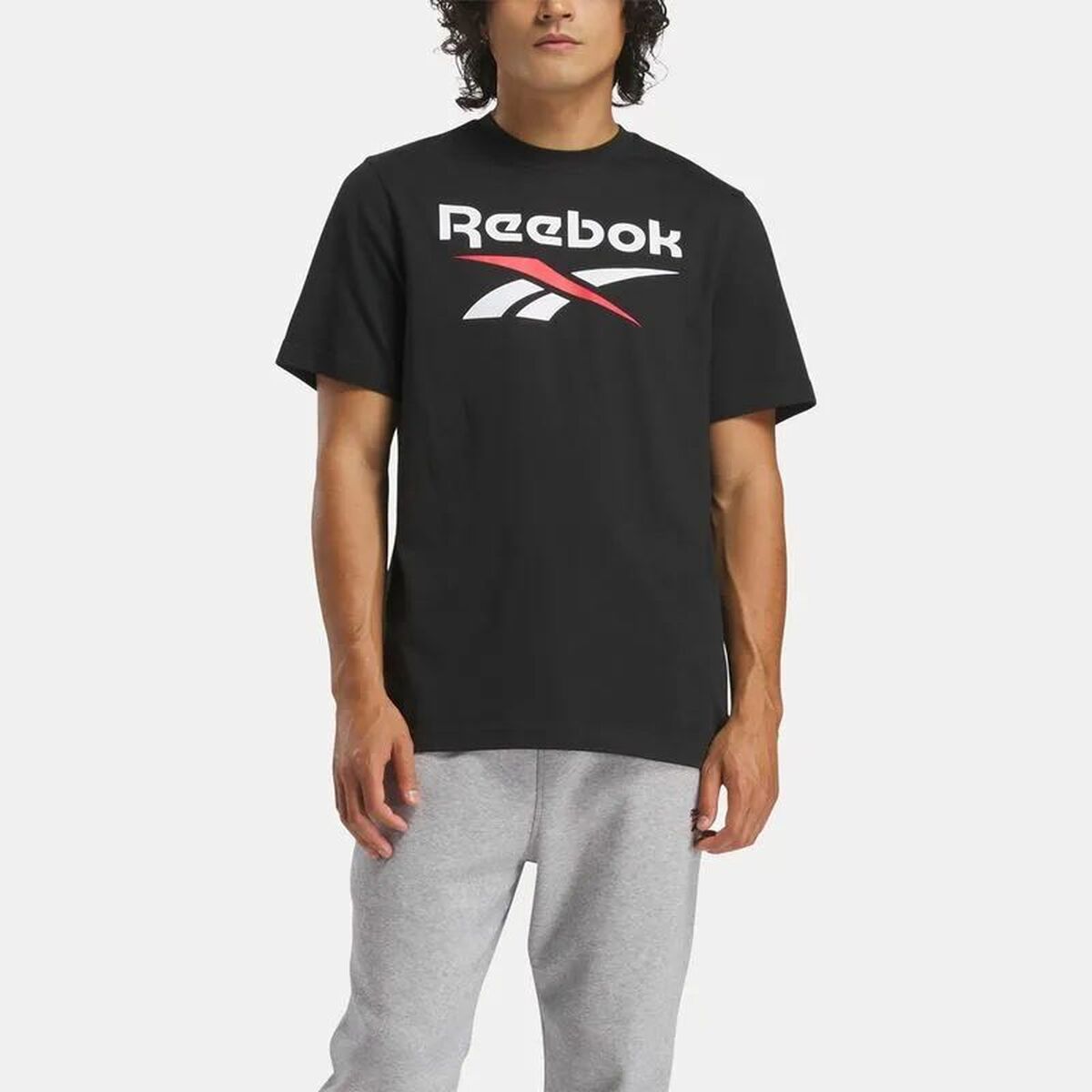 Camiseta de Manga Corta Hombre Reebok Identity Big Negro