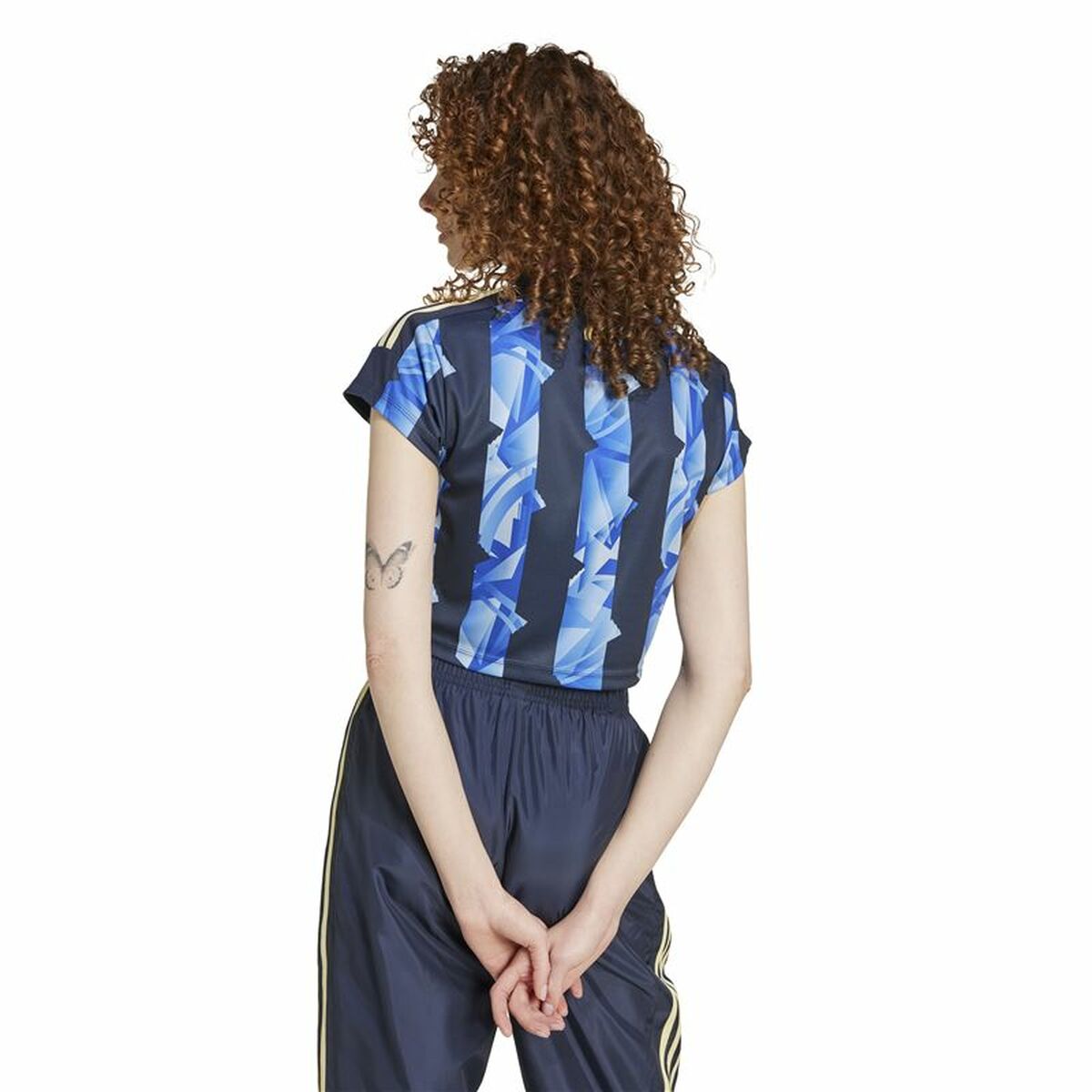 Camiseta de Manga Corta Mujer Adidas Tiro Cut Azul