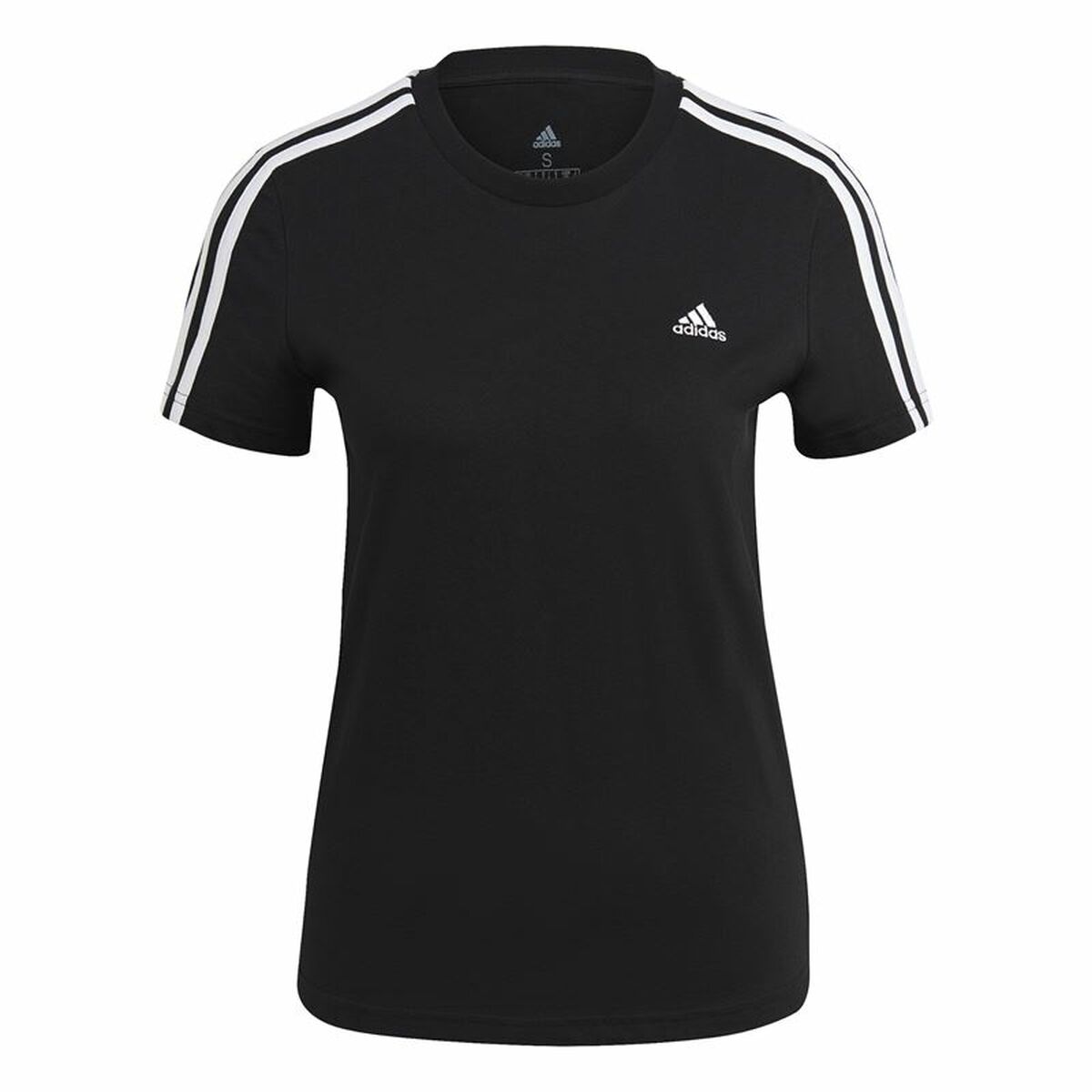 Camiseta de Manga Corta Mujer Adidas 3S T Negro
