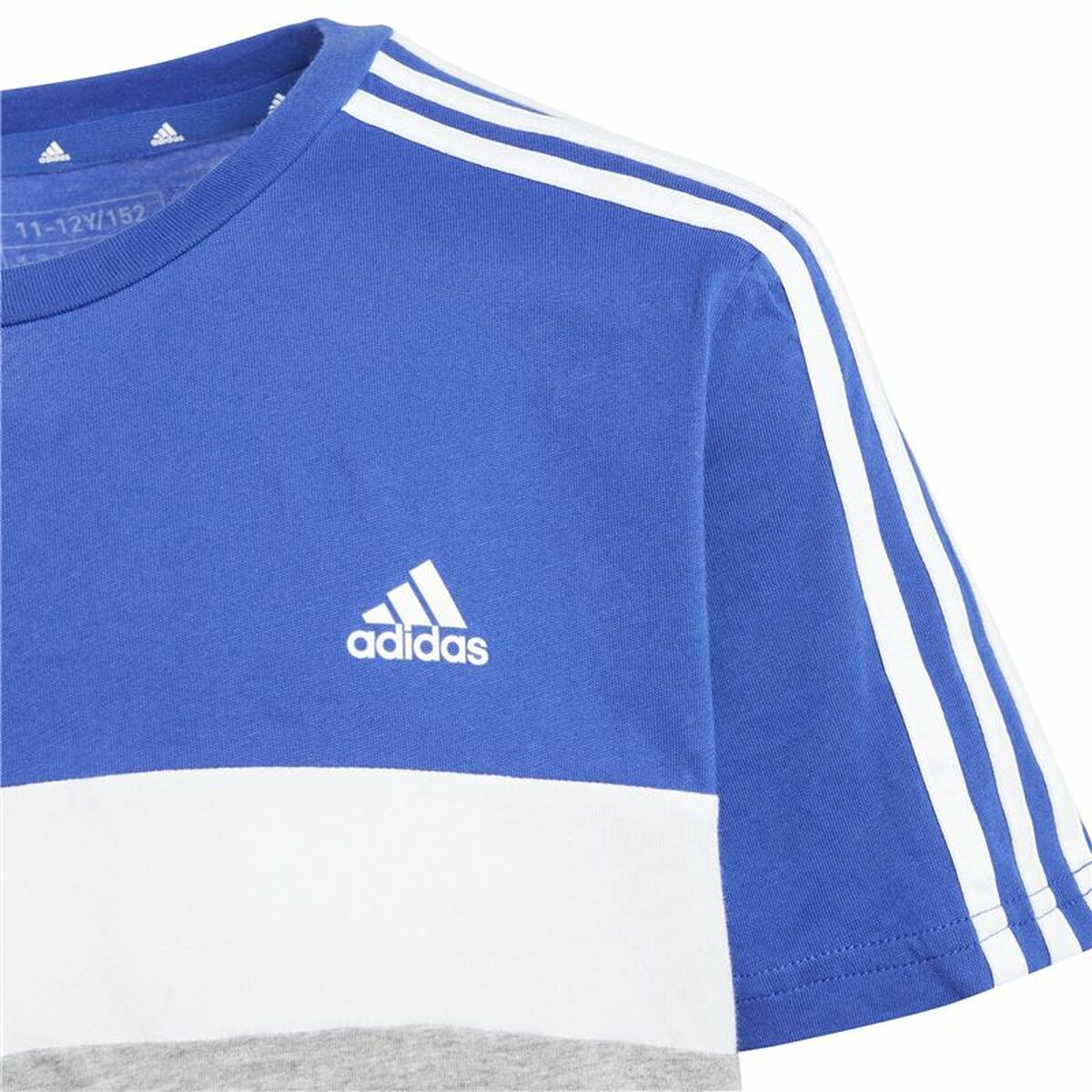 Camiseta de Manga Corta Infantil Adidas 3S Tib Azul