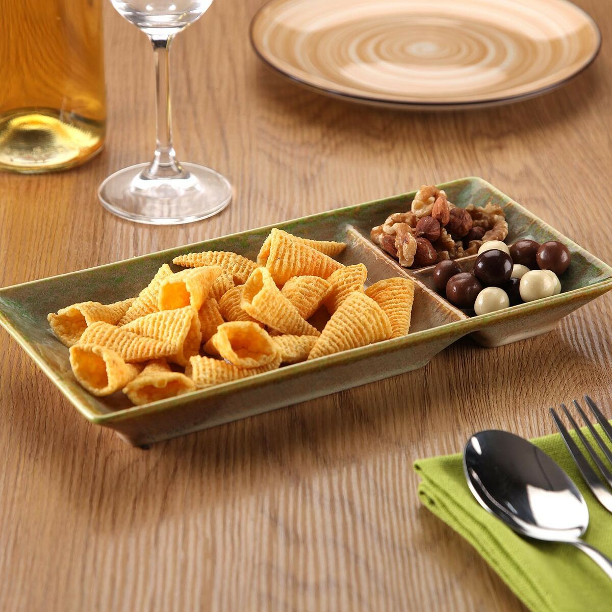 Bandeja de Aperitivos Versa Verde 11,5 x 2,7 x 25 cm Sushi