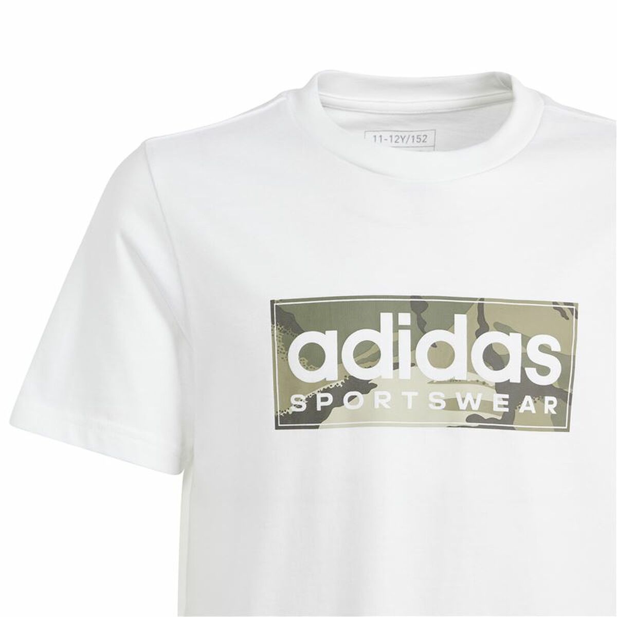 Camiseta de Manga Corta Niño Adidas B Camo Lin Blanco