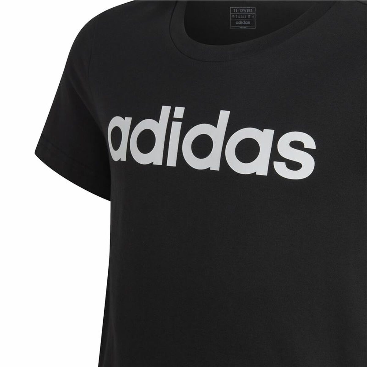 Camiseta de Manga Corta Infantil Adidas Essentils Logo Linear Negro