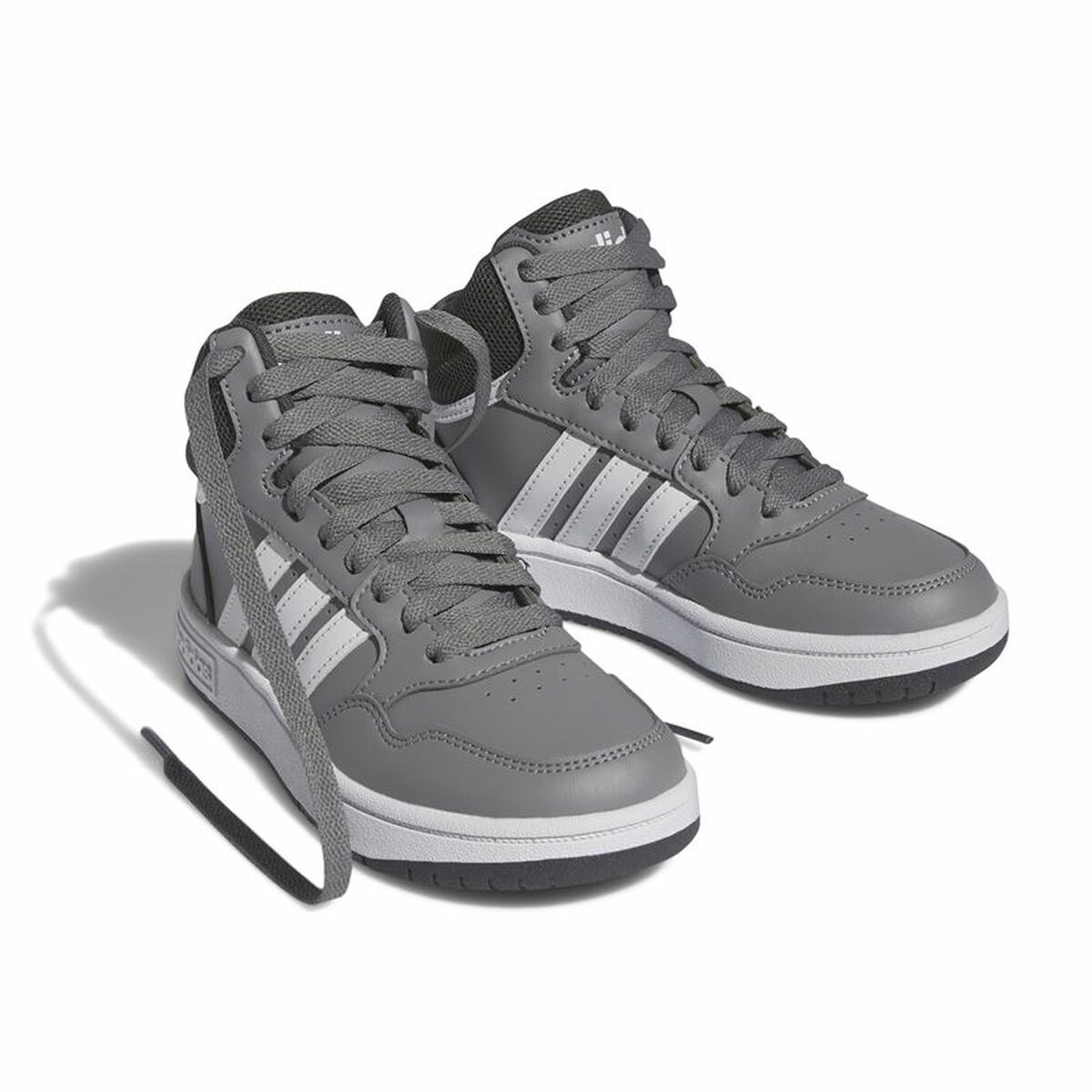 Zapatillas Deportivas Infantiles Adidas Hoops 3.0 Mid Gris