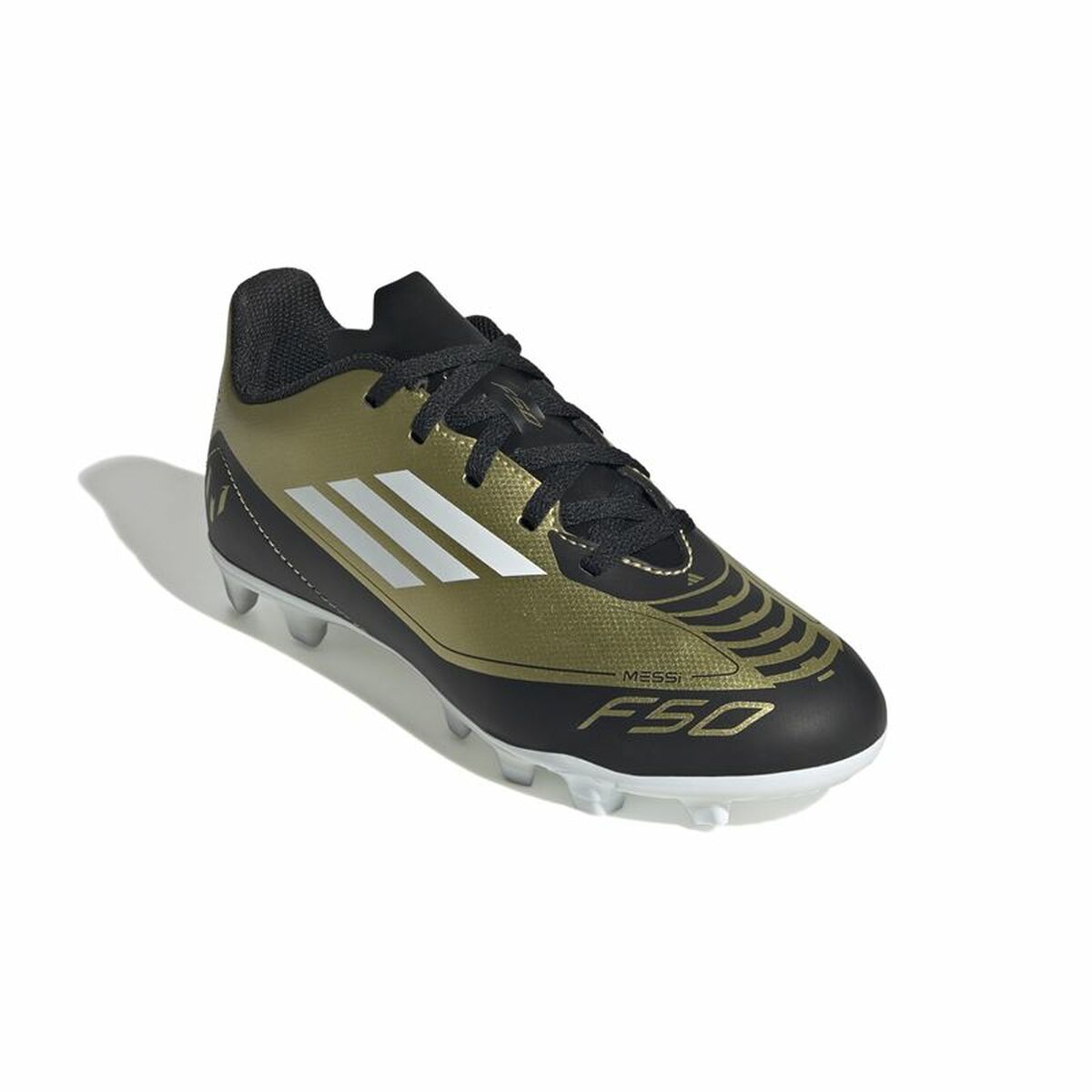 Botas de Fútbol para Niños Adidas F50 Club Messi Blanco Dorado
