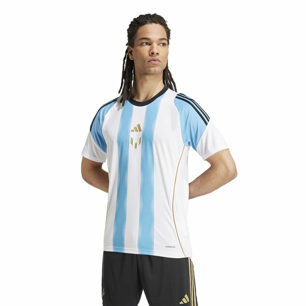 Camiseta de Fútbol Adidas Messi Training Jersey Blanco Azul