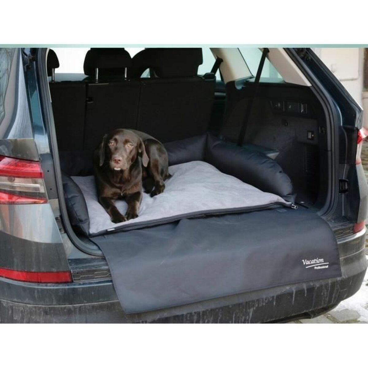 Funda Protectora de Coche para Mascotas Kerbl 80 x 60 cm Negro Gris