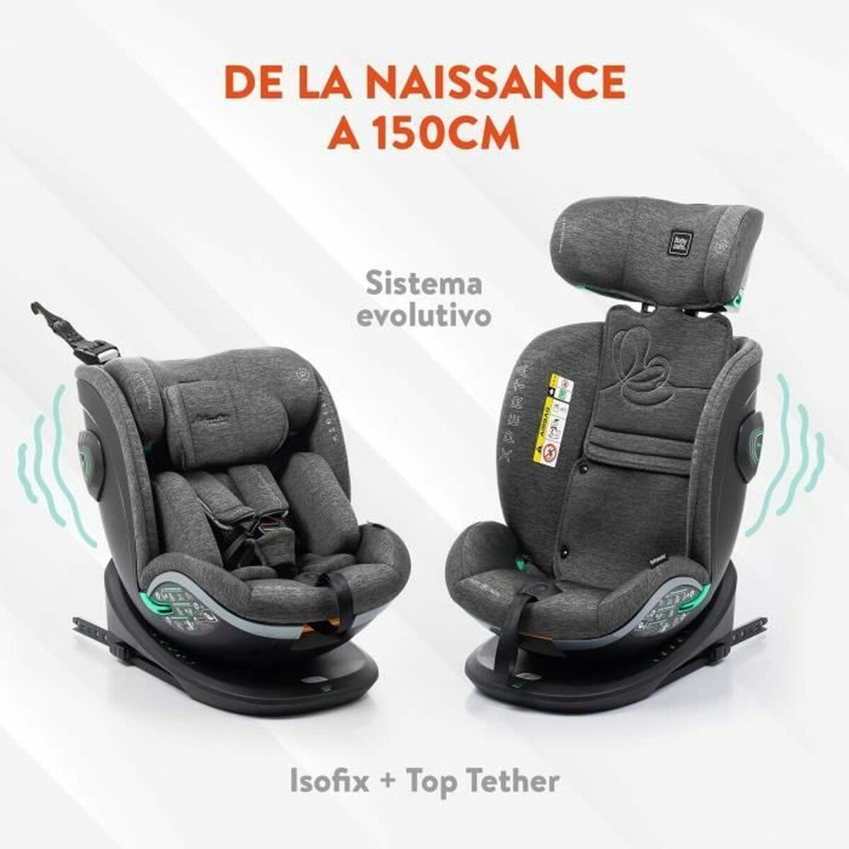 Silla para el Coche Babyauto XPERTA GREY DOBBY Gris 0 (de 0 a 10 kilos) I (9 - 18 kg) II (15-25 kg) III (22 - 36 kg) Infantil EC
