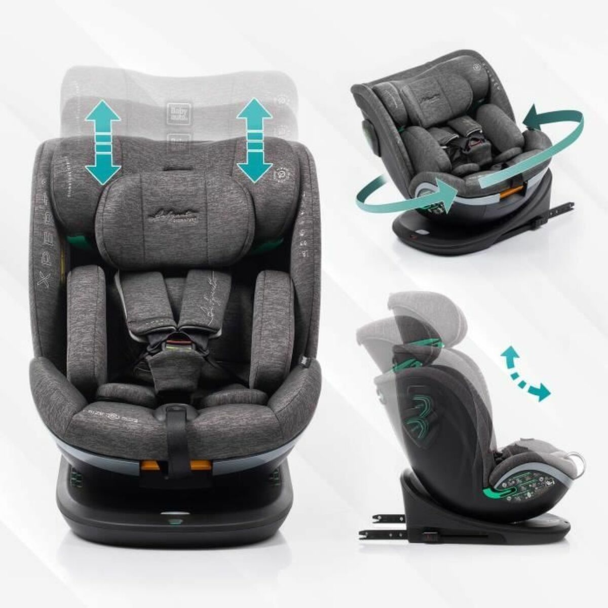 Silla para el Coche Babyauto XPERTA GREY DOBBY Gris 0 (de 0 a 10 kilos) I (9 - 18 kg) II (15-25 kg) III (22 - 36 kg) Infantil EC