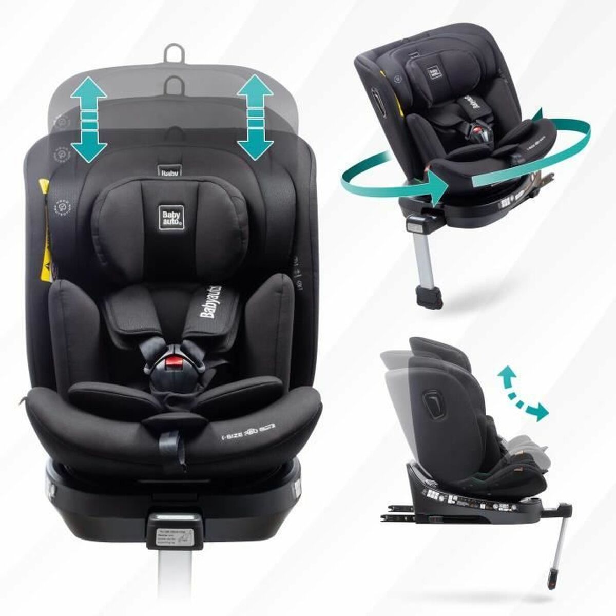 Silla para el Coche Babyauto Antracita 0 (de 0 a 10 kilos) I (9 - 18 kg) II (15-25 kg) III (22 - 36 kg) Infantil ECE R129
