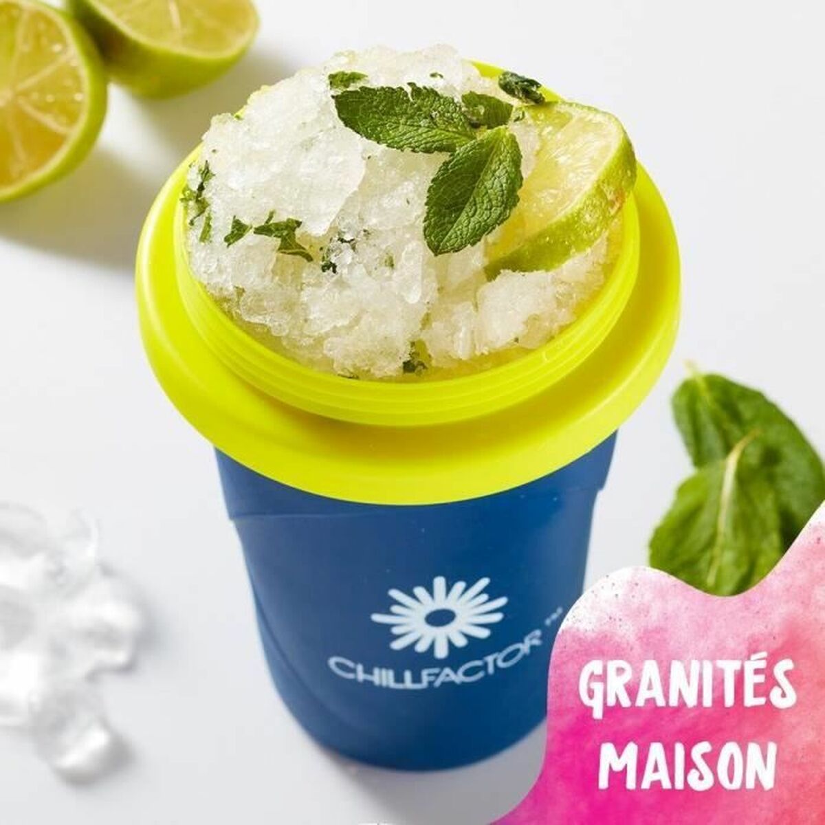 Vaso para Hacer Helados y Granizados con Recetas Bandai Chillfactor Granita Mug Rose Plástico