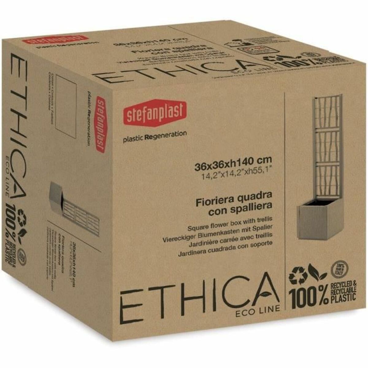 Maceta Stefanplast Grafito Cuadrado