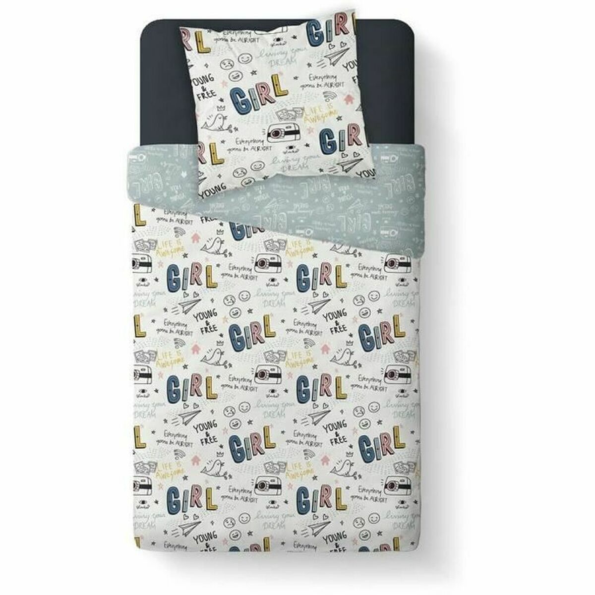 Juego de funda nórdica  Kids First TODAY Blanco Cama individual