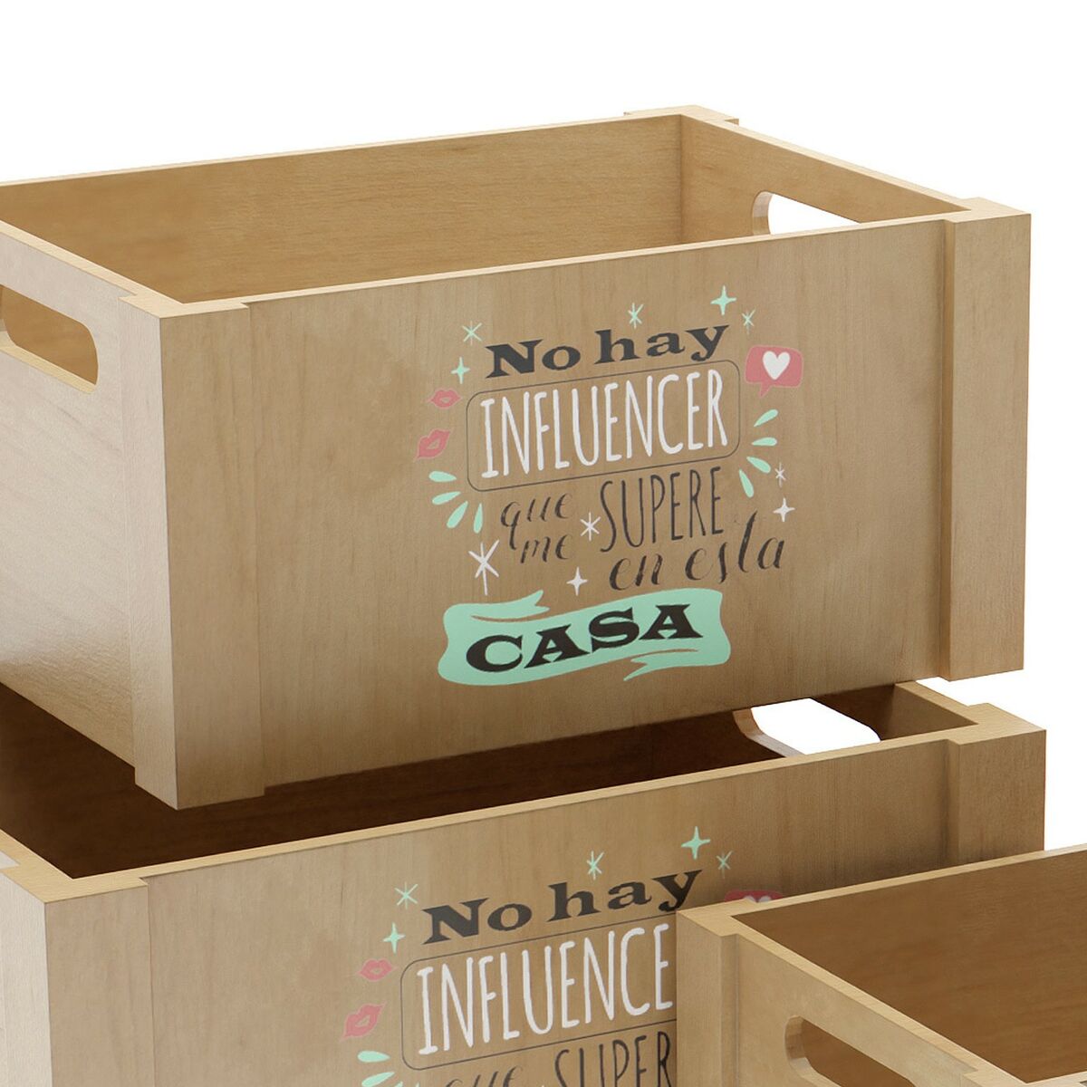 Juego de Cajas Decorativas Versa Madera (3 Piezas)