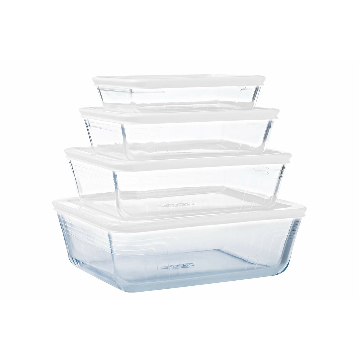 Recipiente Conservador de Alimentos Pyrex Blanco Negro Transparente Clear Rectangular