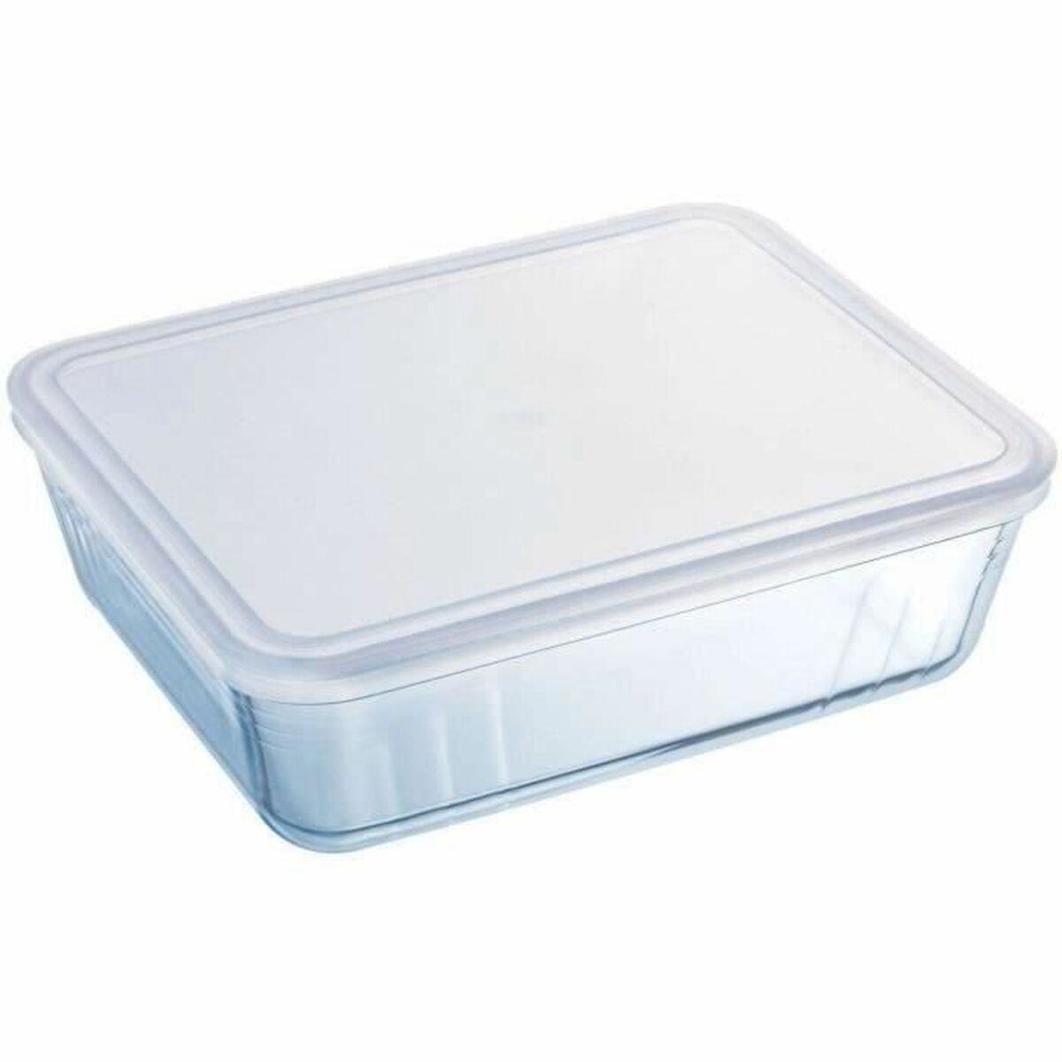 Recipiente Conservador de Alimentos Pyrex Blanco Negro Transparente Clear Rectangular