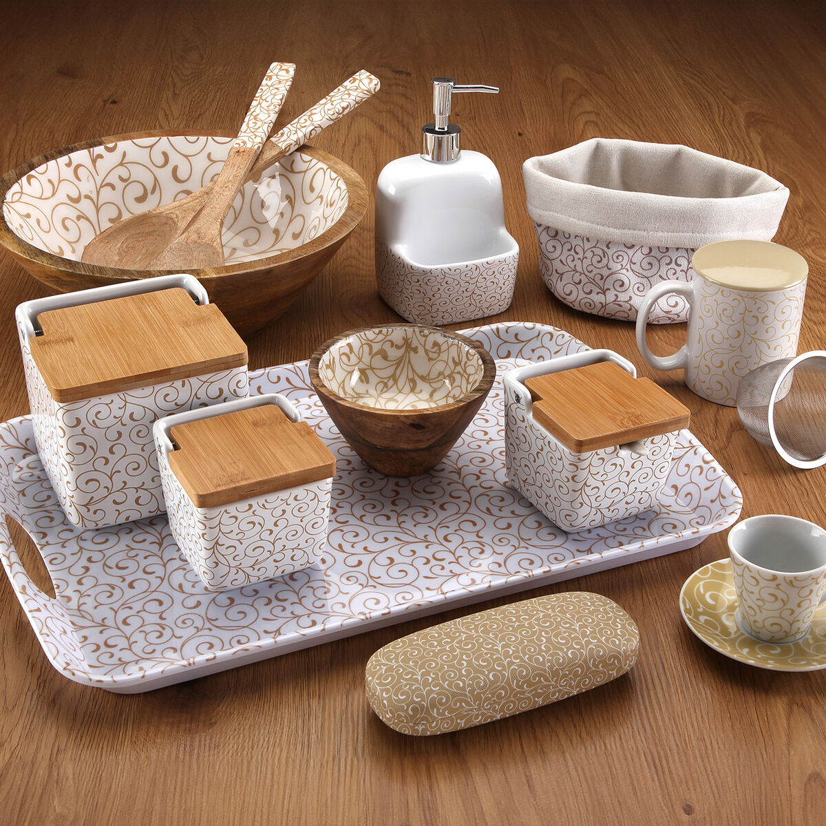 Juego de Cajas Decorativas Versa Serpentine Cartón (15 Piezas)