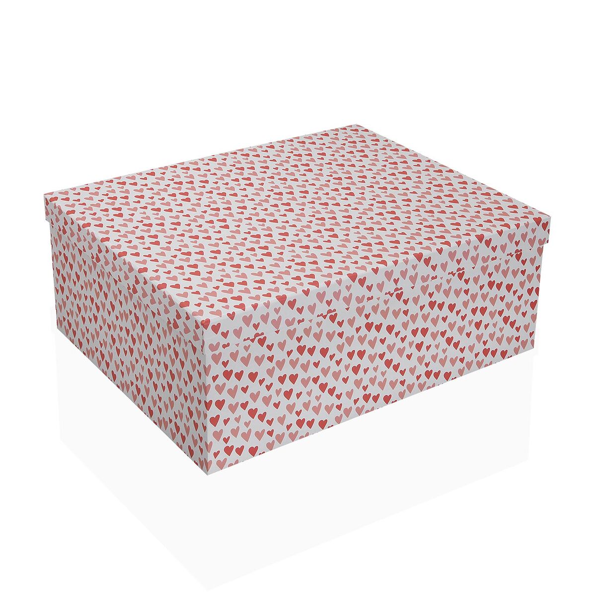 Juego de Cajas Decorativas Versa Amore Rojo Cartón Corazones (15 Piezas)