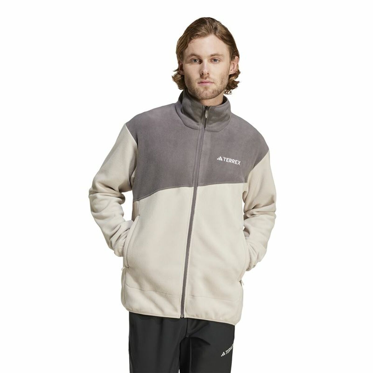 Forro Polar Adidas Terrex Multi Full Zip Fleece Beige Hombre