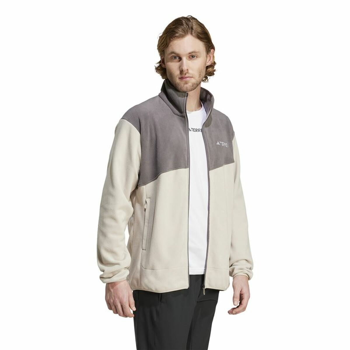 Forro Polar Adidas Terrex Multi Full Zip Fleece Beige Hombre