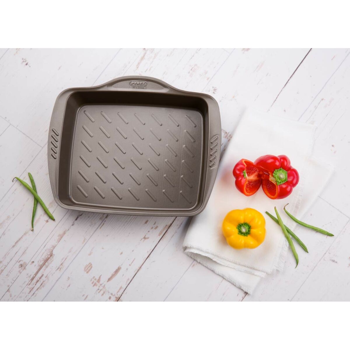 Bandeja para Horno Antiadherente Pyrex Marrón Negro Metal Acero