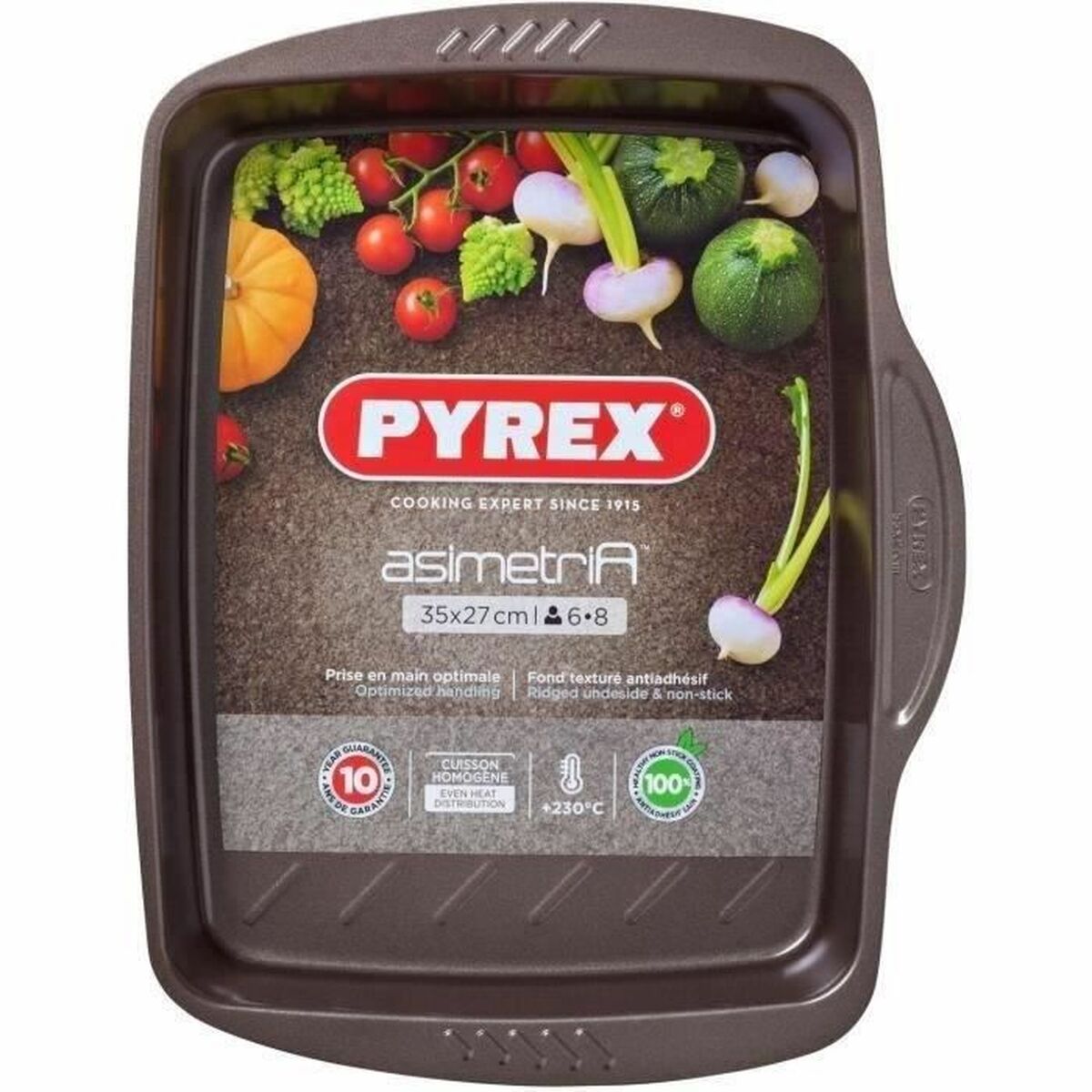 Bandeja para Horno Antiadherente Pyrex Marrón Negro Metal Acero